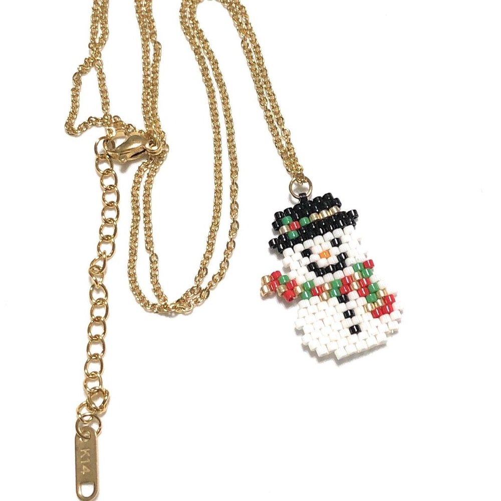 Handmade Snowman Necklace
